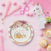 Fall in Love bord - Roze strepen (Feest)