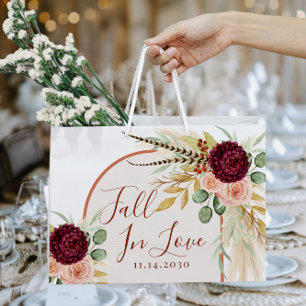 Fall In Love Bourgondië Bloemige Trouw Bruids Brui Groot Cadeauzakje