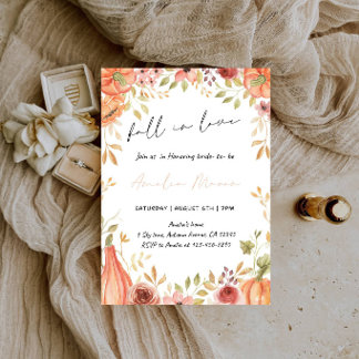 Fall in Love Bridal Shower - Autumn Bride Shower Kaart