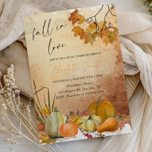 Fall in Love Bride-to-Be Party Kaart