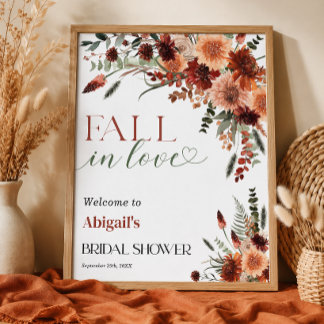 Fall in Love Bruiloftsborrel 16x20 Welkom Poster