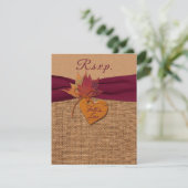 Fall in Love Burlap, mariage Feuille RSVP avec rep (Debout devant)