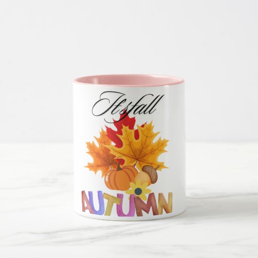 Fall in Love : Conception de Mug Citrouille & Feui (Centre)