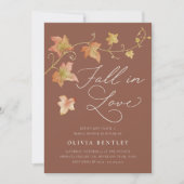 "Fall in Love" Double Sided QR Code Bridal Shower Kaart (Voorkant)