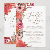 Fall In Love Engagement Invitation (Devant / Derrière)