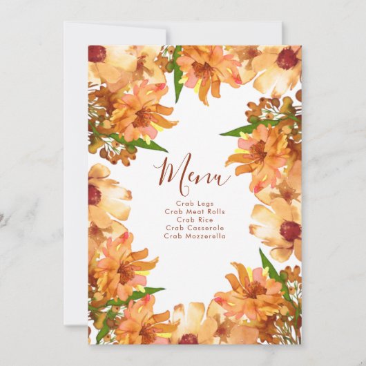 Fall In Love Mariage Rustic Automne Menu (Devant)