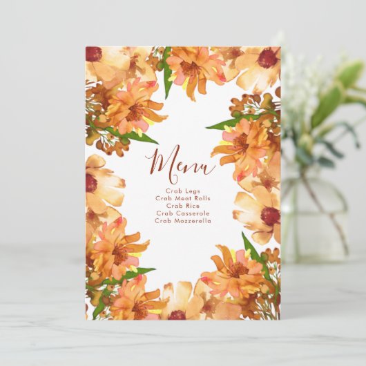 Fall In Love Mariage Rustic Automne Menu (Debout devant)