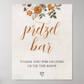 Fall in Love | Pretzel Bar Table Bridal Shower Poster (Voorkant)