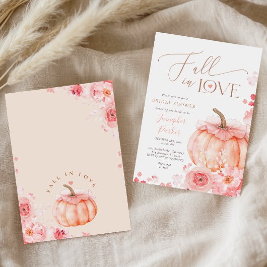 Fall in Love Pumpkin Bridal Shower Invitation