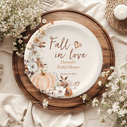 Fall in Love Pumpkin Bruidsfeest Papieren Bord