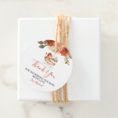 Fall In Love Pumpkin Stroller Floral Baby Shower Bedankjes Labels (In situ)