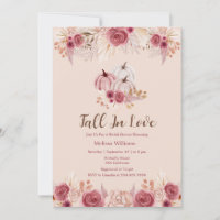 Fall In Love Roze Boho Bruiloft Feest Uitnodiging