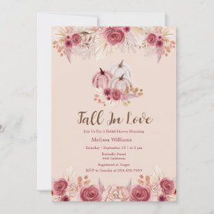 Fall In Love Roze Boho Bruiloft Feest Uitnodiging