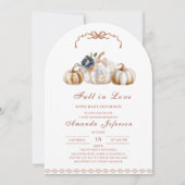 Fall in Love Watercolor Baby Shower Kaart (Voorkant)