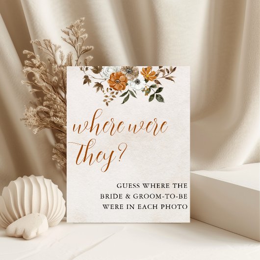 Fall in Love | Where Were They Bridal Shower Sign Poster