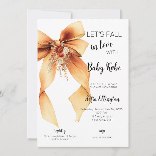 Fall in Love with Baby Shower Invitation (Devant)