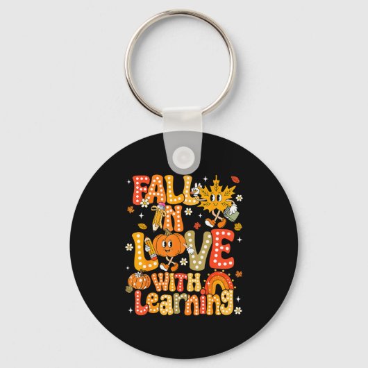 Fall In Love With Learning Autumn Thanksgiving Pum Sleutelhanger (Voorkant)