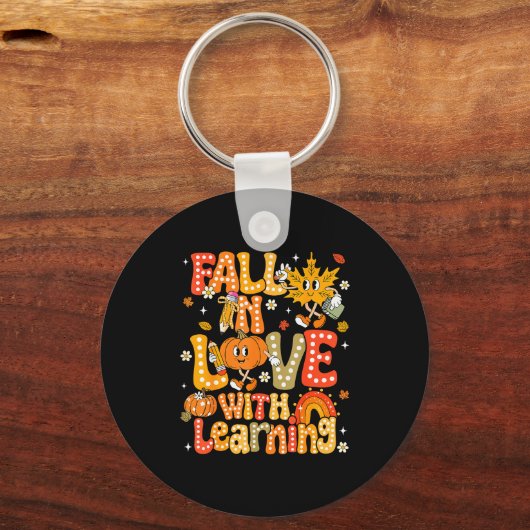 Fall In Love With Learning Autumn Thanksgiving Pum Sleutelhanger (Voorkant)