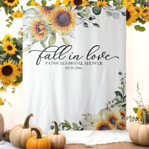 Fall in Love Zonnebloem Bruidsdouche Achtergrond Wandkleed