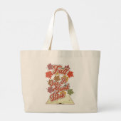Fall Into A Good Book Autumn Reading Design Grote Tote Bag (Achterkant)