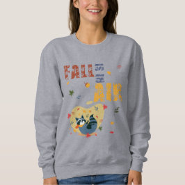 Fall Is in The Air Raccoon Autumn Plus Size T-Shir Trui