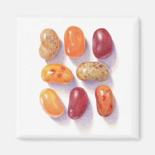 FALL JELLY BEANS Aimant Carré (Devant)