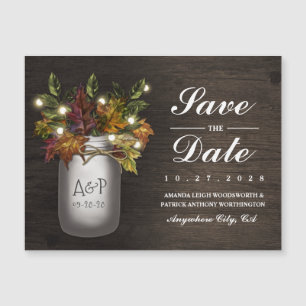 Fall laat Mason Jar de datum magneten opslaan