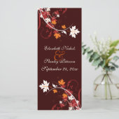 Fall laat oranje rood wit huwelijksprogramma achte programma (Staand voorkant)