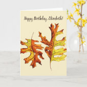 Fall laat prachtige Waterverf kunst achter Kaart (Gele Bloem)