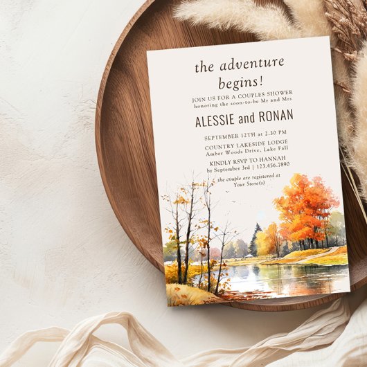 Fall Lake Adventure Begins Couples Shower Kaart