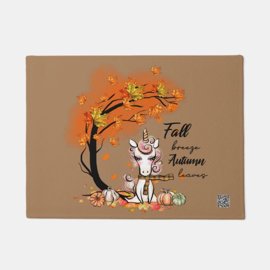 Fall Leaves Autumn Breeze Unicorn Deurmat (Voorkant)