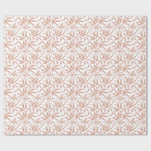 Fall Leaves Botanical Peach Oranje Waterverf Cadeaupapier (Vlak)