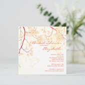 Fall Leaves Bridal Shower-uitnodiging Kaart (Staand voorkant)
