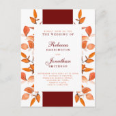Fall Leaves Burnt Oranje Weddenschap Briefkaart (Voorkant)