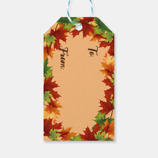 Fall Leaves Cadeaulabel (Achterkant)