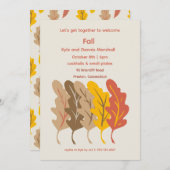 Fall Leaves Cocktail Party Invitation (Devant / Derrière)