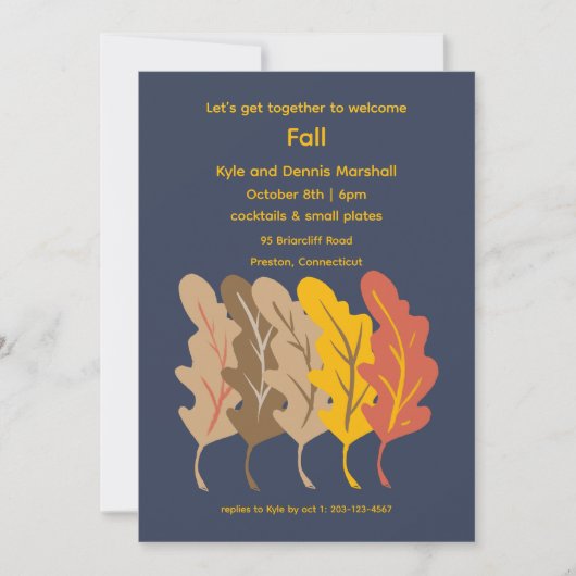 Fall Leaves Cocktail Party Invitation (Devant)