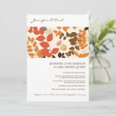 Fall Leaves Collage Wedding Uitnodiging (Staand voorkant)