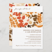 Fall Leaves Collage Wedding Uitnodiging (Voorkant / Achterkant)