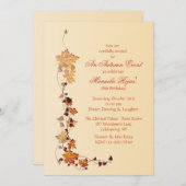 Fall Leaves Corner Invitation Kaart (Voorkant / Achterkant)