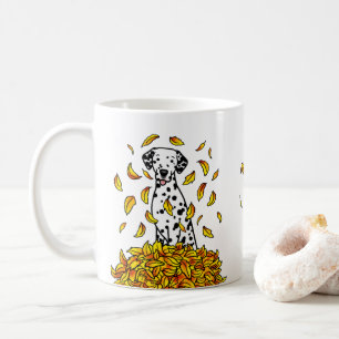 Fall Leaves Dalmatian (zwart 1) Dog Pplay Cute Koffiemok