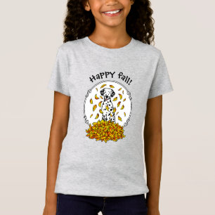 Fall Leaves Dalmatian (zwart 1) Dog Pplay Cute T-shirt