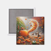 Fall Leaves Deer Magnet Magneet (Voorkant / Achterkant)