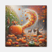 Fall Leaves Deer Magnet Magneet (Voorkant)