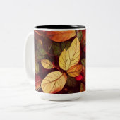 Fall Leaves Design Tweekleurige Koffiemok (Voorkant links)