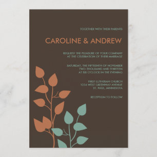Fall Leaves Double Boughs Wedding Invitations Kaart