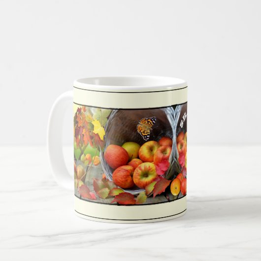 Fall Leaves en Apple Basket Coffee Mok (Voorkant links)