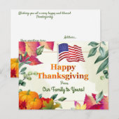 Fall Leaves en de Amerikaanse Thanksgiving van de Feestdagenkaart (Voorkant / Achterkant)
