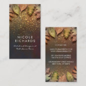 Fall Leaves en Gold Glitter Shine Elegant Visitekaartje (Voorkant / Achterkant)