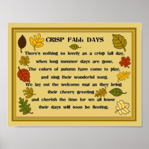 Fall Leaves en Poem Poster